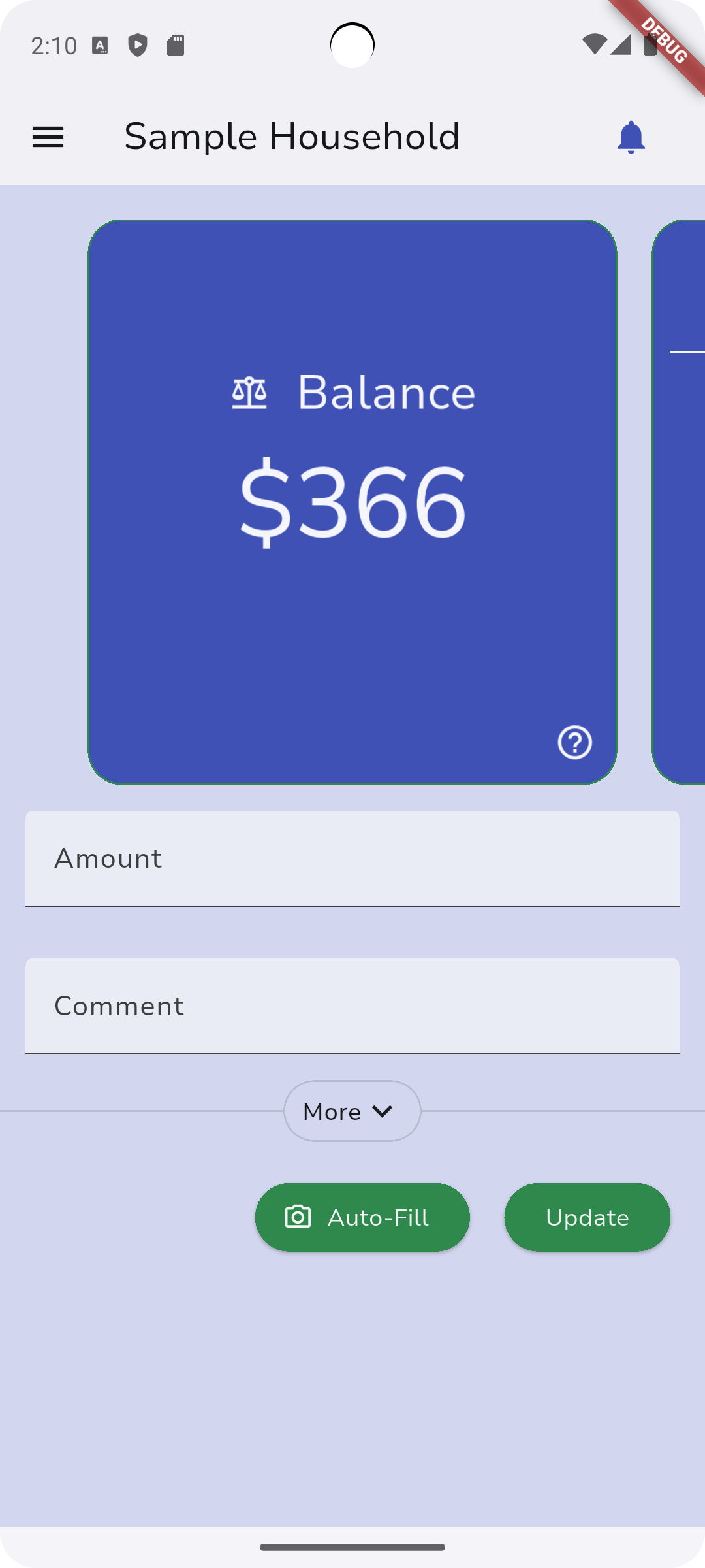Balance Screen